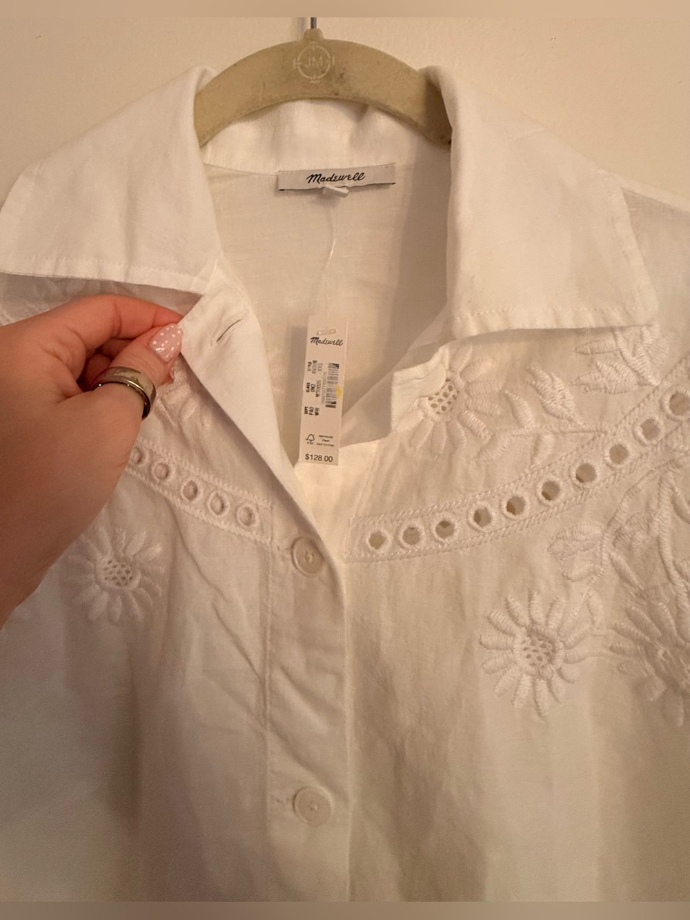 NWT Madewell Embroidered Lace Button-Up Shirt - Picture 9 of 9